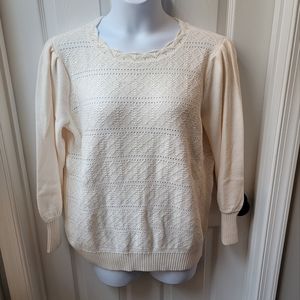 NWT LOFT Cream Knit Sweater